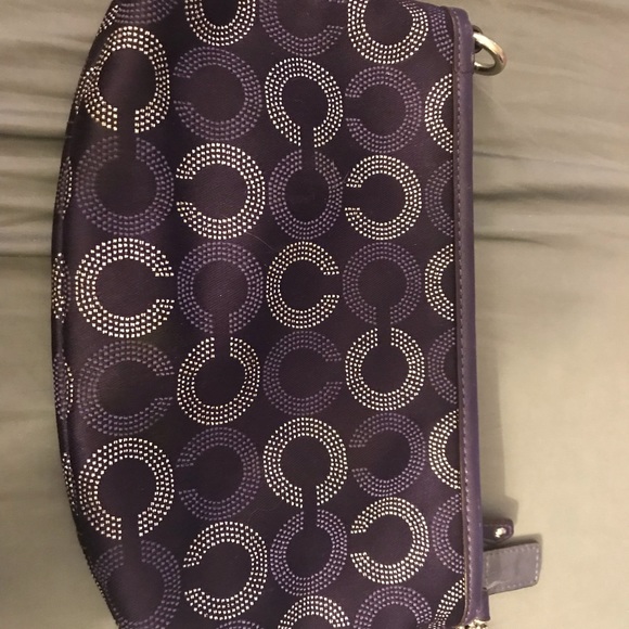 Large Coach Wristlet Purple and Silver C’s - Picture 3 of 5